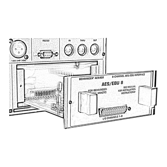 Behringer AES808 Einbauanleitung