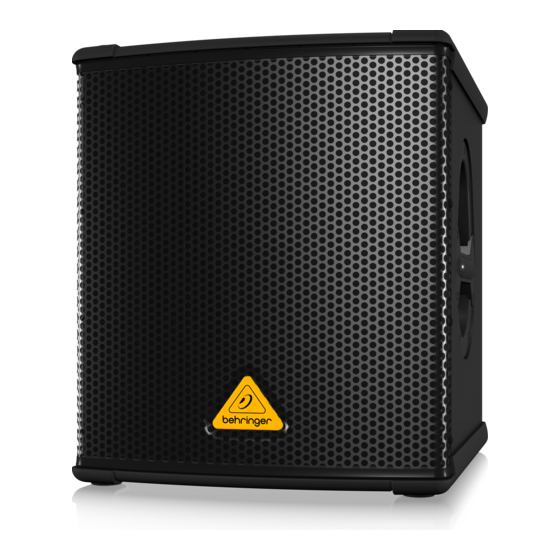 Behringer EUROLIVE B1200D-PRO Schnellstartanleitung