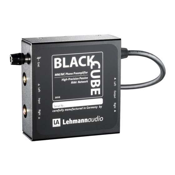Lehmannaudio Black Cube Bedienungsanleitung
