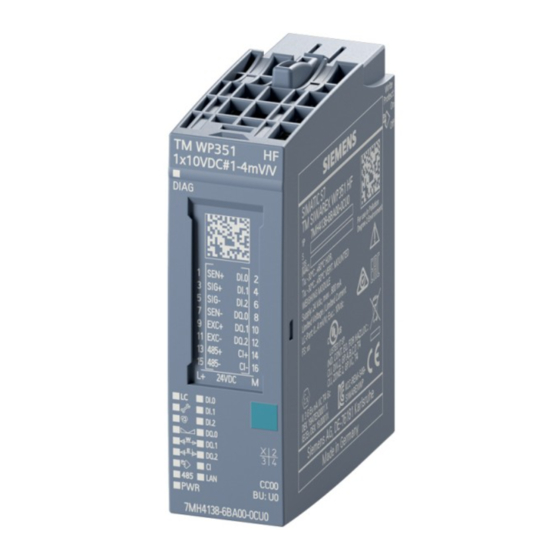 Siemens SIWAREX WP351 Handbücher