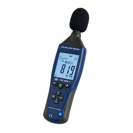 PCE Instruments MSM 3 Bedienungsanleitung