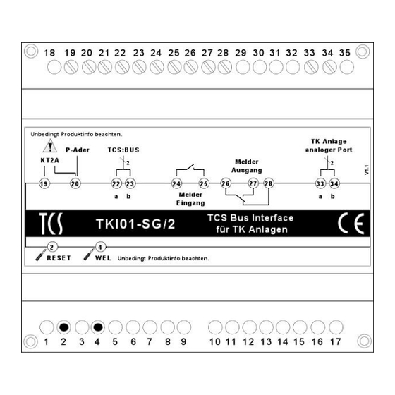 TCS TKI01-SG/2 Produktinformation