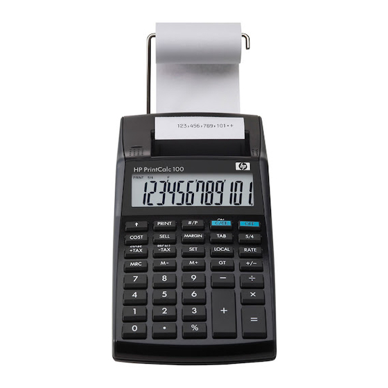 HP PrintCalc 100 Bedienungsanleitung