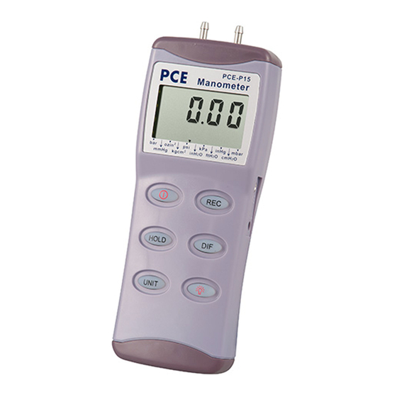 PCE Instruments PCE-P05 Bedienungsanleitung
