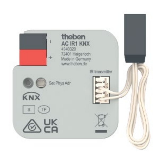 Theben Split Unit Gateway AC IR1 KNX Handbuch