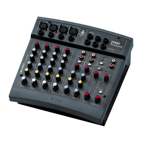 SoundCraft SPIRIT Folio Powerpad Anleitung