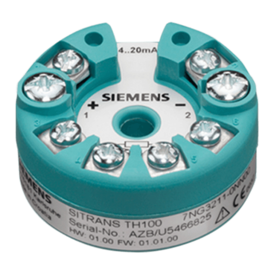 Siemens SITRANS TH100Slim Kompaktbetriebsanleitung