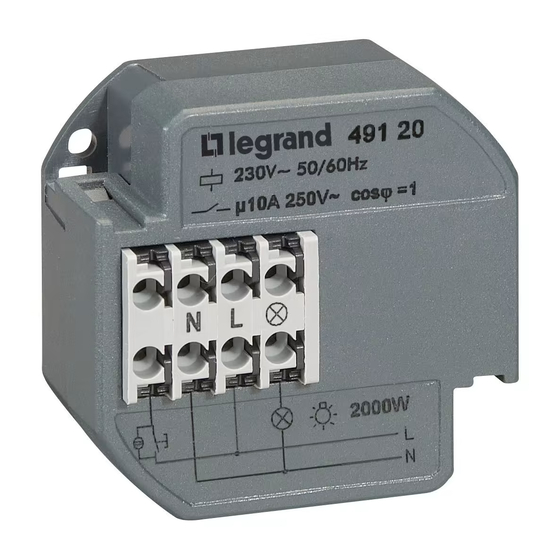 LEGRAND 0491 20 Bedienungsanleitung