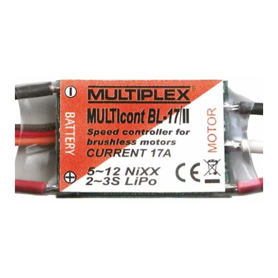 Multiplex MULTIcont BL-17/II Bedienungsanleitung
