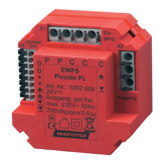 WAREMA EWFS Piccolo PL Bedienungs- Und Installationsanleitung