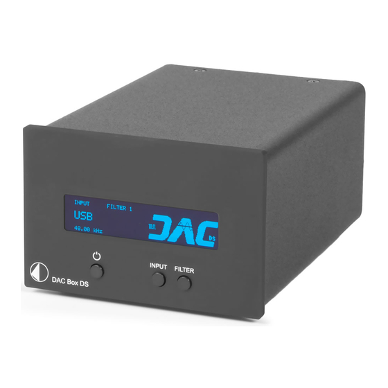 Pro-Ject Audio Systems DAC Box DS Bedienungsanleitung