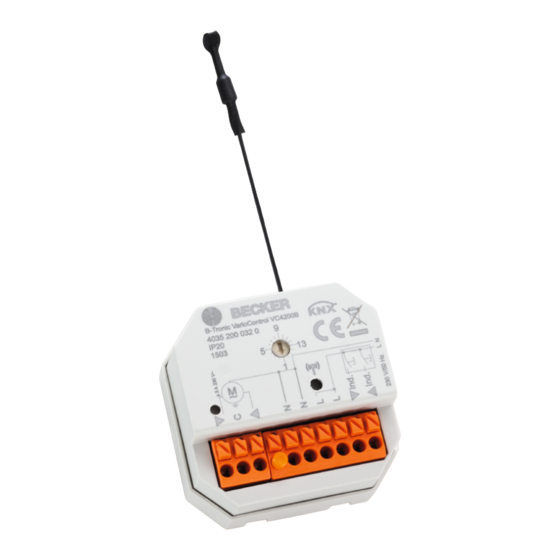 Becker B-Tronic VarioControl VC4200B Montage- Und Betriebsanleitung