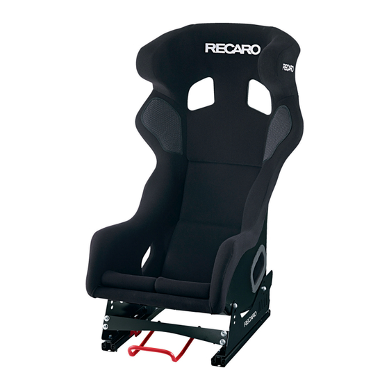 RECARO PRO RACER SPG Bedienungsanleitung