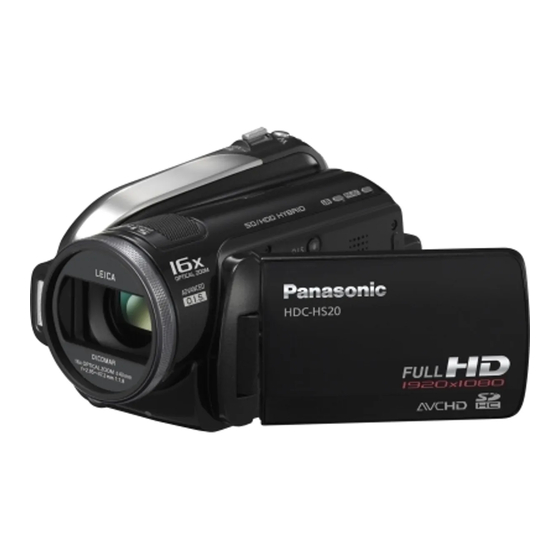 Panasonic HDC-SD20 Bedienungsanleitung
