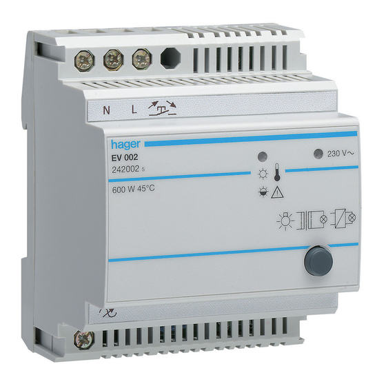 hager EV 002 Bedienungsanleitung