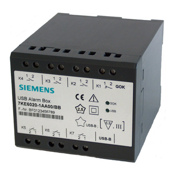 Siemens 7KE6020-1AA00 Handbücher
