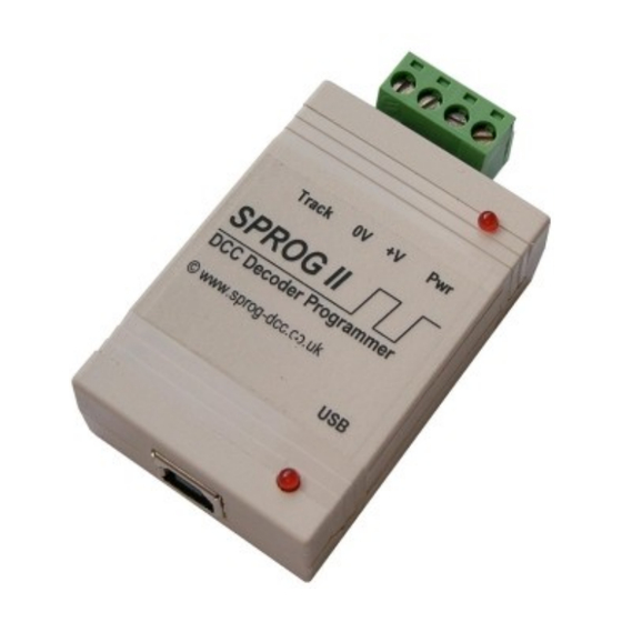 Sprog II DCC Decoder Programmer Benutzerhandbuch