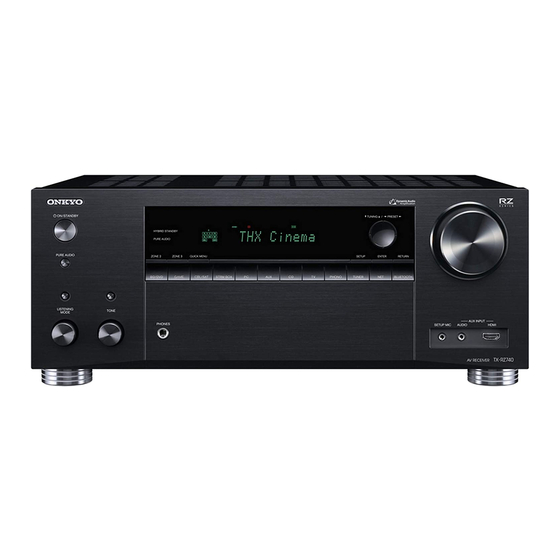 Onkyo TX-RZ740 Leitfaden Zur Ersten Einrichtung