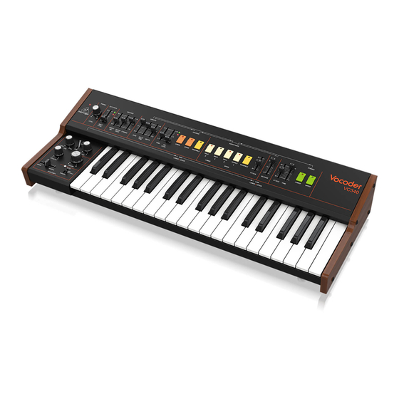 Behringer VOCODER VC340 Schnellstartanleitung