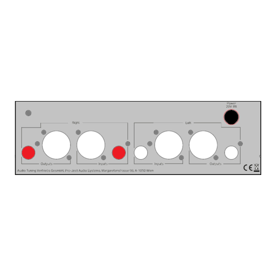 Pro-Ject Audio Systems Box-Design Phono Box RS2 Bedienungsanleitung
