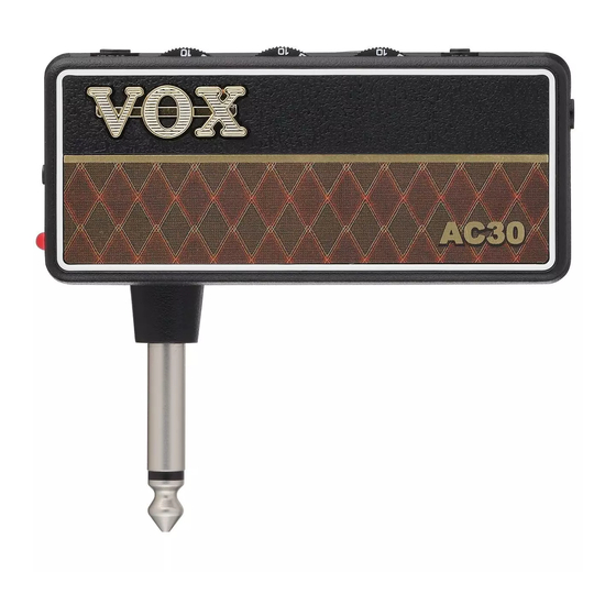 Vox amPlug AC30 Bedienungsanleitung