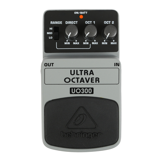 Behringer ULTRA OCTAVER UO300 Kurzanleitung