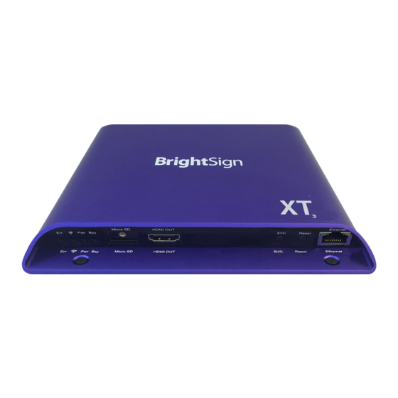BrightSign XT243 Bedienungsanleitung