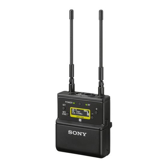 Sony UWP-D21 Bedienungsanleitung