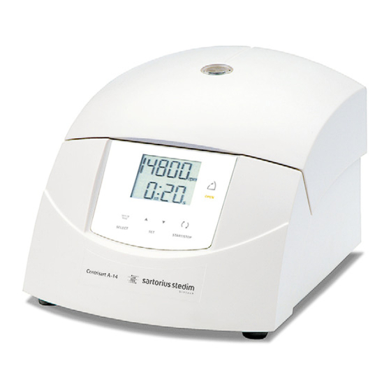 Sartorius Stedim Biotech CENTRISART A-14 Betriebsanleitung