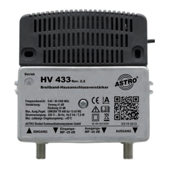 ASTRO HV 331 Betriebsanleitung