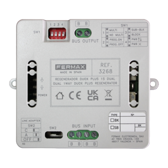 Fermax DUAL DUOX PLUS 1S Bedienungsanleitung