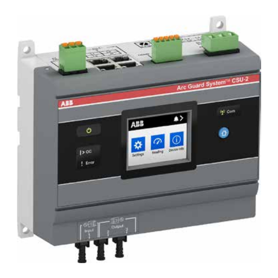ABB Arc Guard System CSU-2LV/2MV Montage- Und Wartungshandbuch