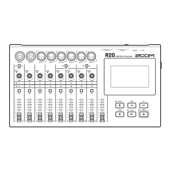 Zoom R20 Multi Track Recorder Kurzanleitung