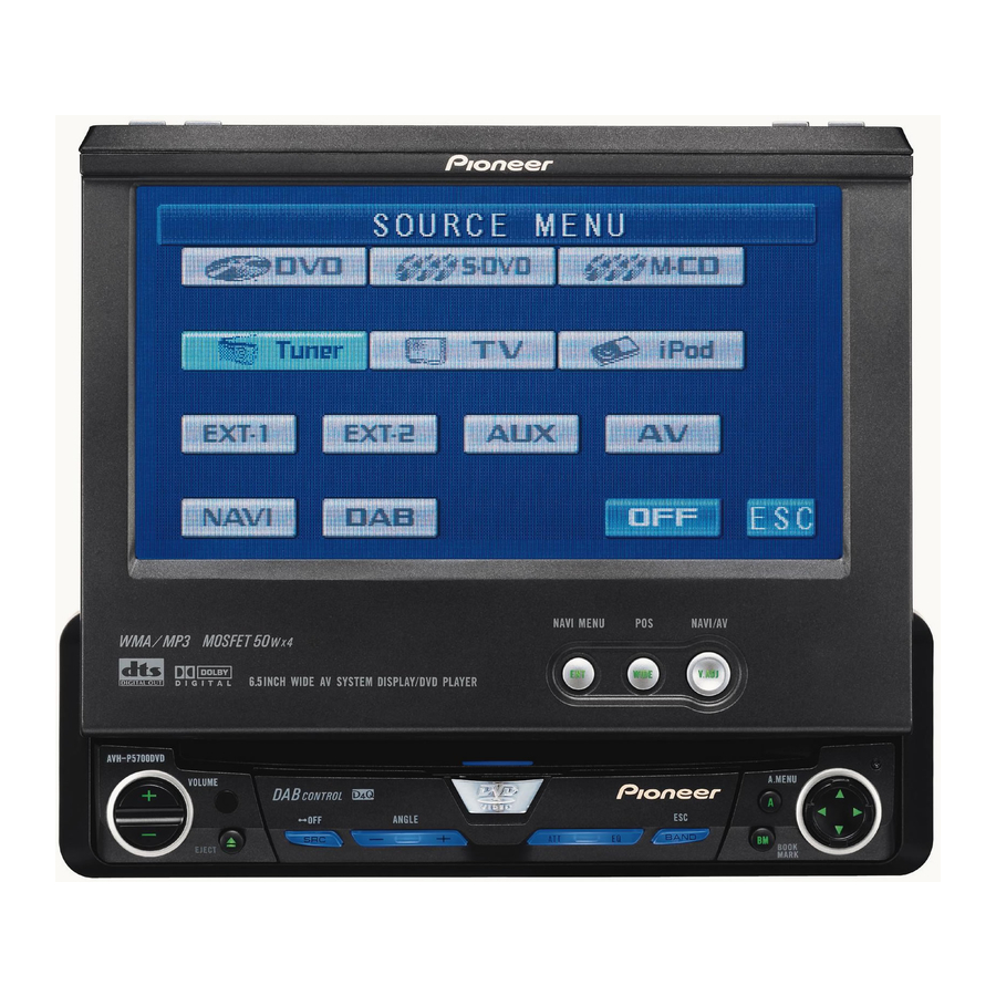 Pioneer AVH-P5700DVD Bedienungsanleitung