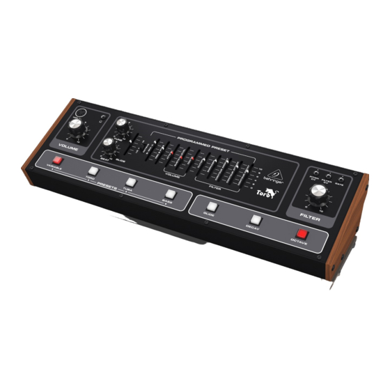 Behringer TORO Bedienungsanleitung