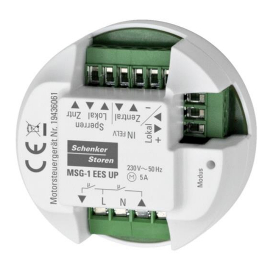 Schenker Storen MSG-1 EES UP Technische Daten Und Installationshinweise