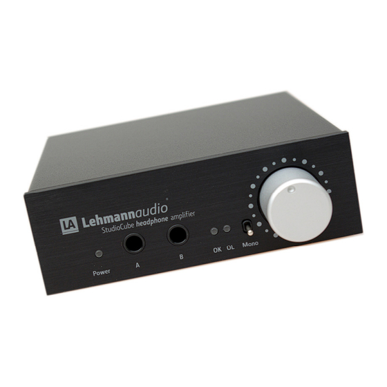 Lehmannaudio StudioCube Bedienungsanleitung