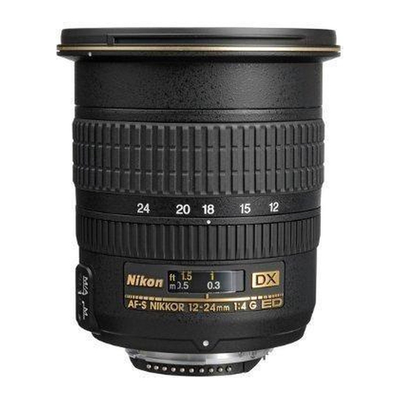 Nikon AF-S DX Zoom-Nikkor ED 12-24mm f/4G IF Bedienungsanleitung