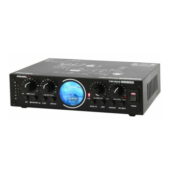 Proel TUBE100USB Benutzerhandbuch
