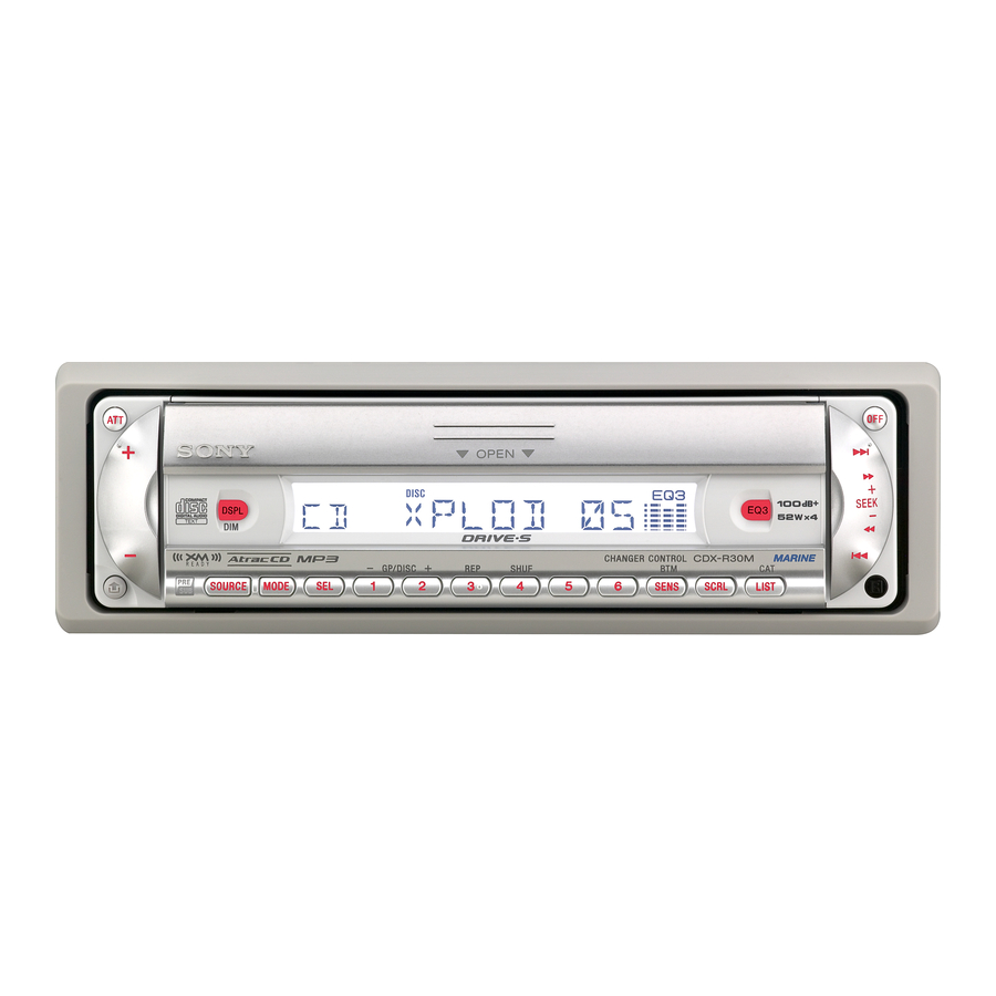 Sony CDX-R30M Installationshandbuch