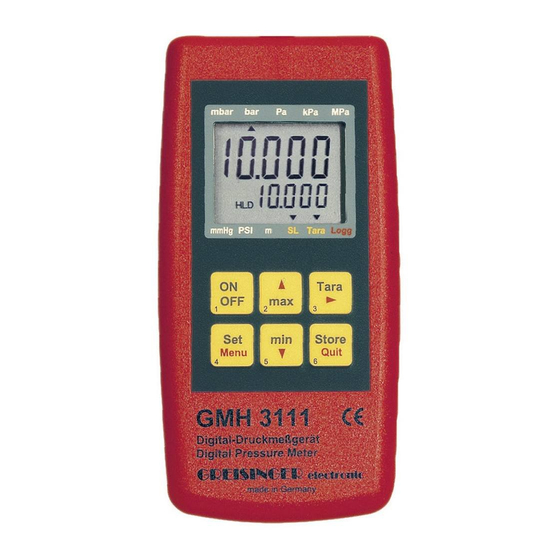 GREISINGER GMH3111 Bedienungsanleitung