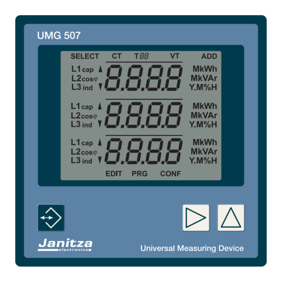 janitza UMG507 Funktionsbeschreibung