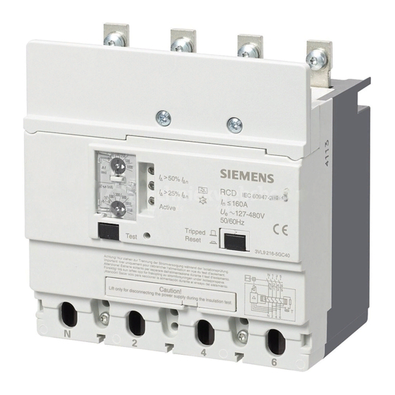 Siemens 3VL9...-6C..0 serie Betriebsanleitung