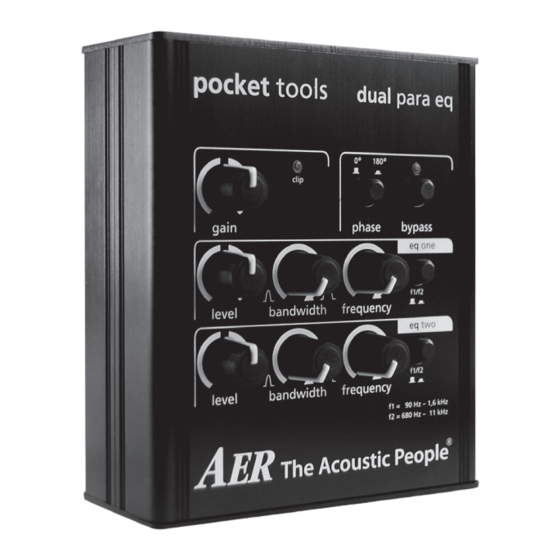 AER pocket tools dual para eq Bedienungsanleitung