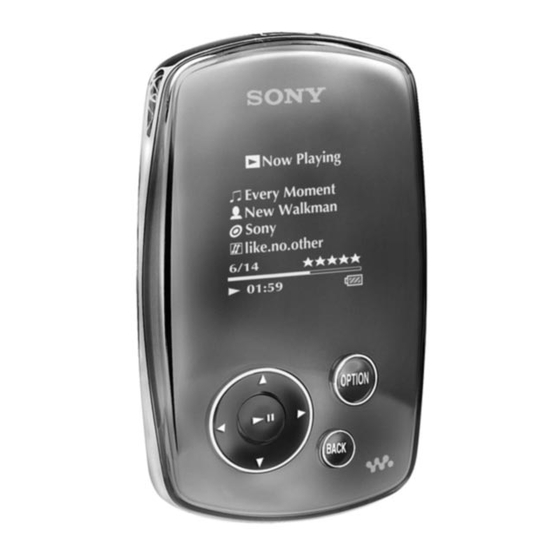 Sony walkman NW-A1000 Handbücher