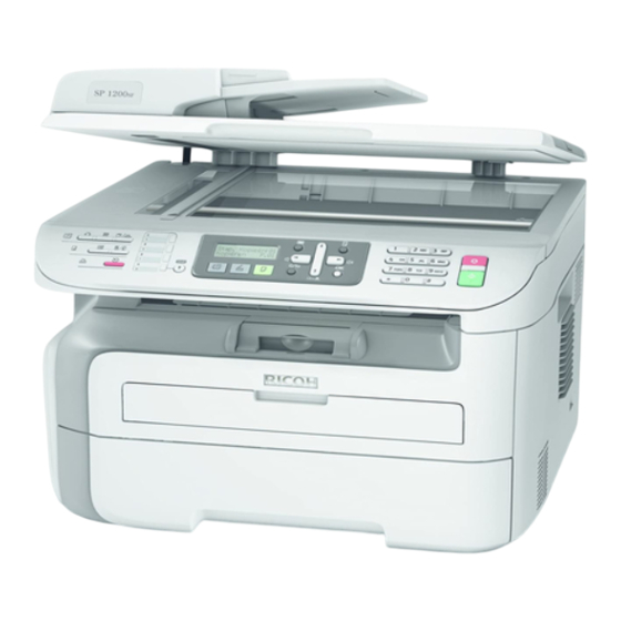 Ricoh SP 1200SF Bedienfeldanleitung