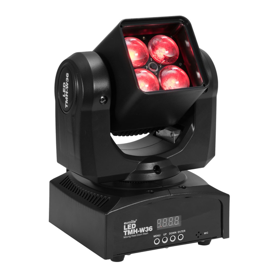 EuroLite LED TMH-W36 Moving Head Zoom Wash Bedienungsanleitung