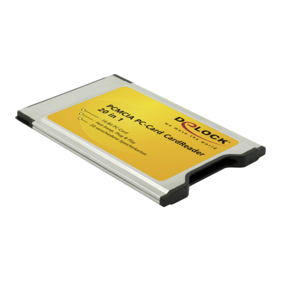 DeLOCK PCMCIA Gebrauchsanweisung