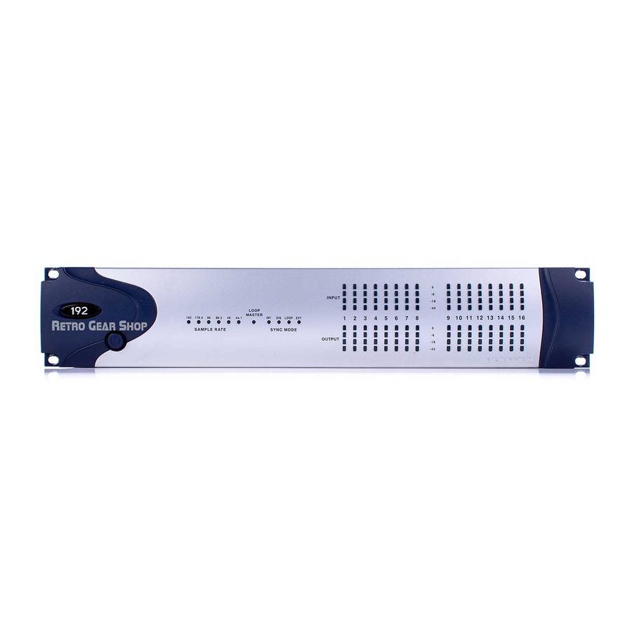 DigiDesign 192 I/O Handbuch