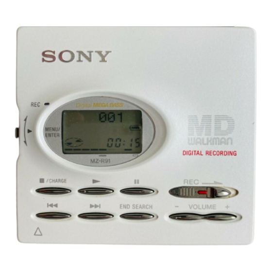Sony MD Walkman MZ-R90 Handbücher